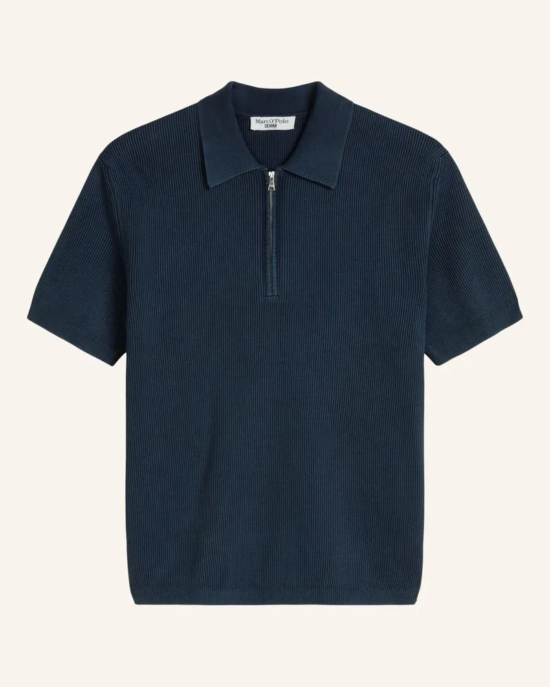 Marc O'Polo Strick-Poloshirt blau Dunkelblau