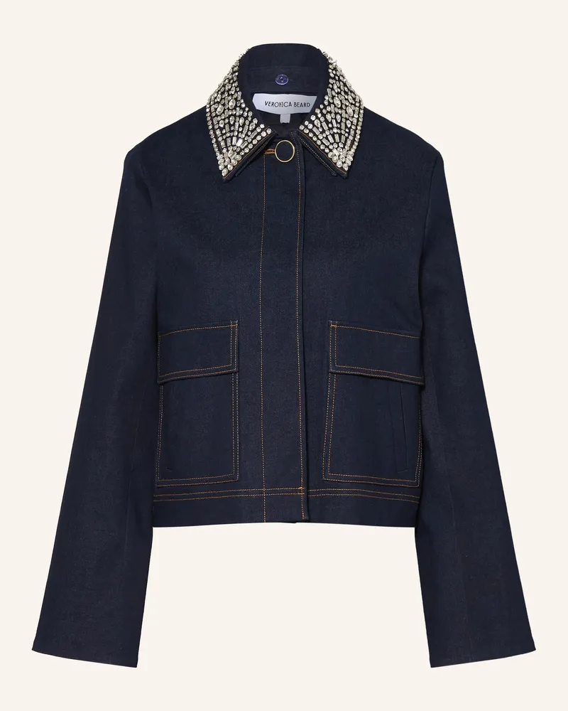 Veronica Beard Jeansjacke Barrington Mit Schmucksteinen blau Dunkelblau