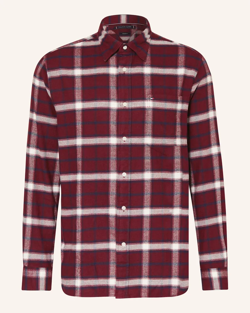 Tommy Hilfiger Flanellhemd Regular Fit Dunkelrot