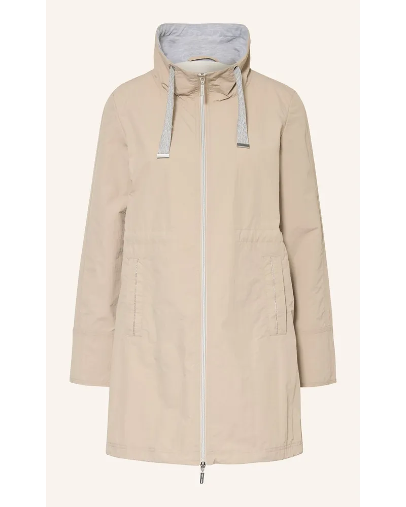 White Label Parka mit Schmucksteinen Beige