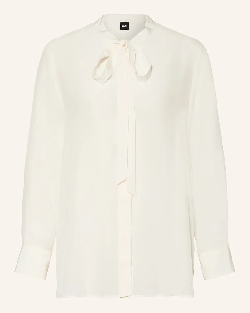 HUGO BOSS Schluppenbluse BRYON aus Seide Ecru