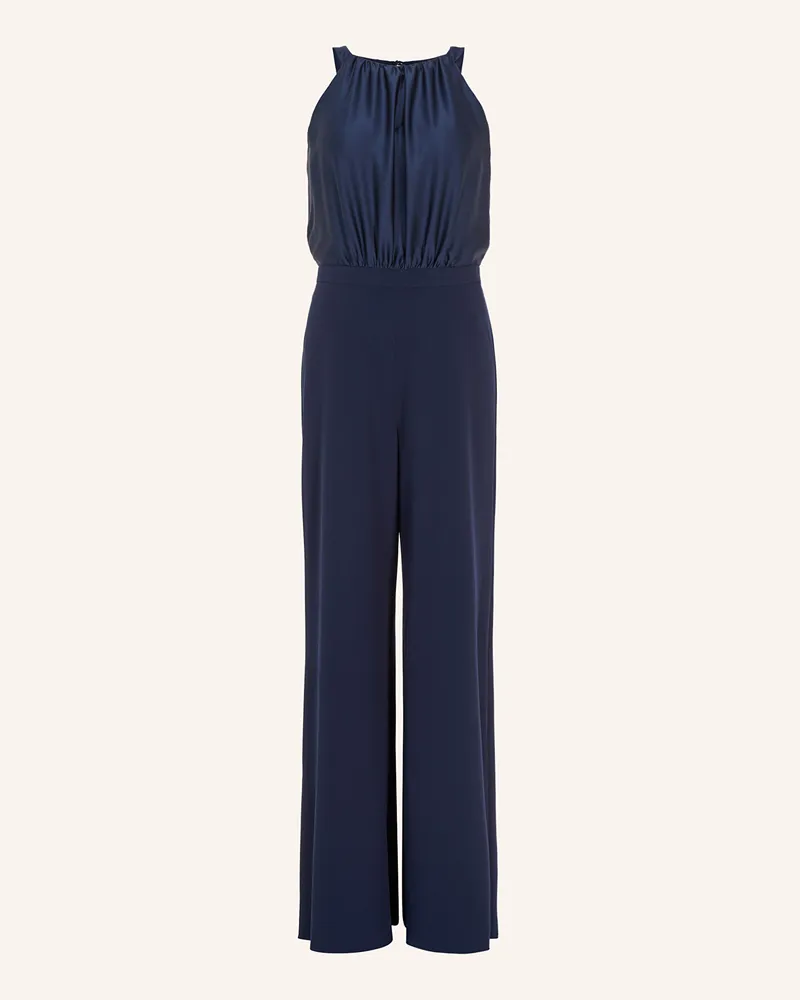 Swing Jumpsuit im Materialmix Dunkelblau
