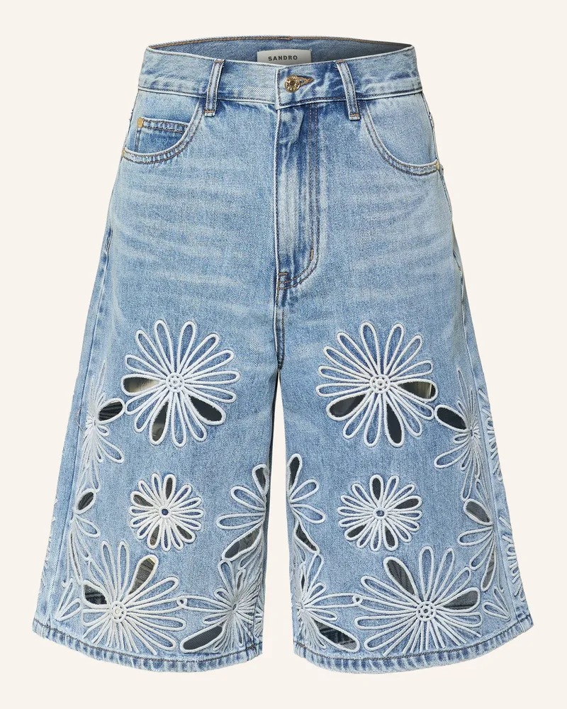 Sandro Jeans-Bermudas Mit Cut-Outs blau 4785