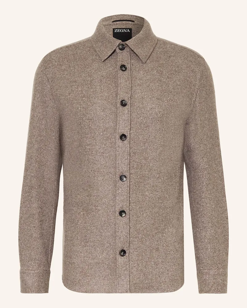 Ermenegildo Zegna Overjacket mit Cashmere und Seide Taupe
