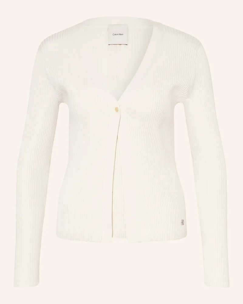 Calvin Klein Set: Stricktop Und Strickjacke weiss Creme
