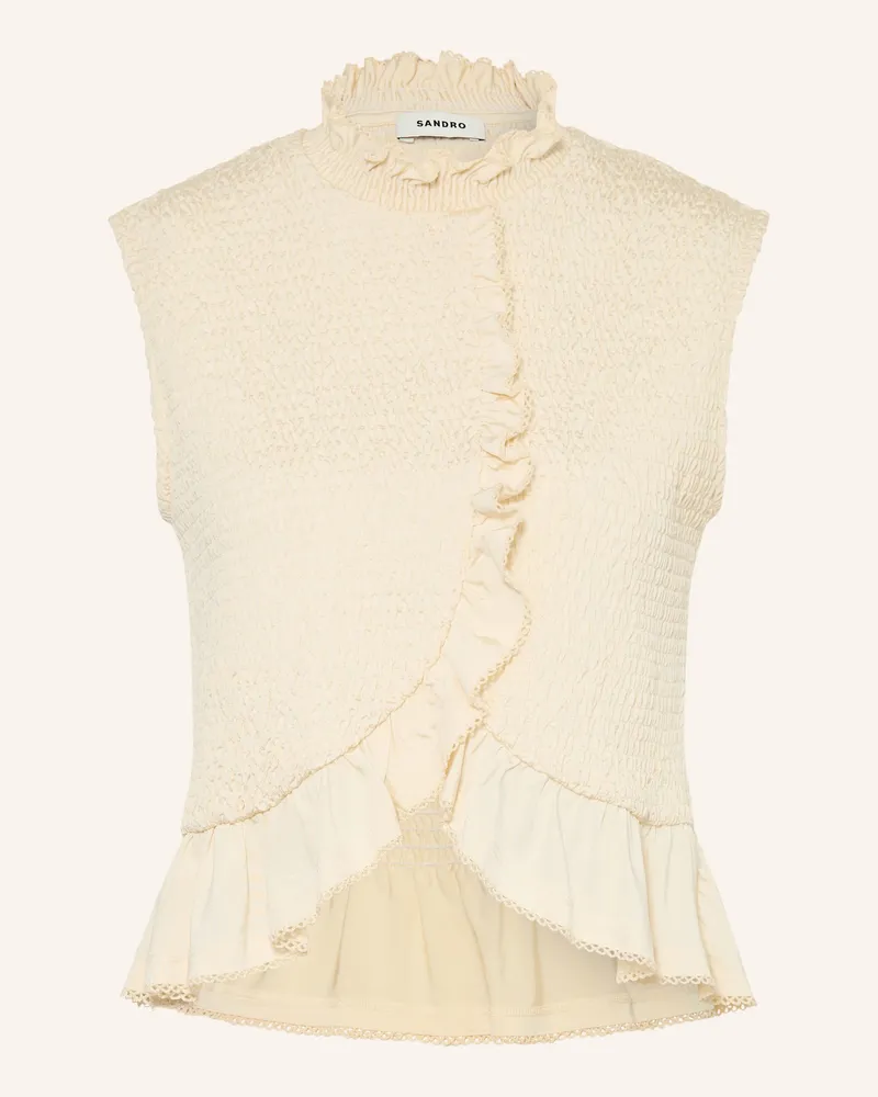 Sandro Blusentop Mit Rüschen gelb Hellgelb