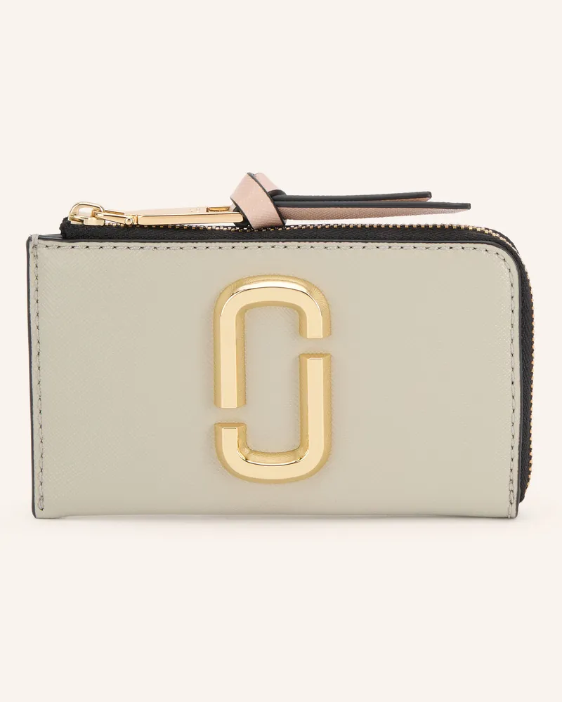 Marc Jacobs Saffiano-Geldbörse The Snapshot Top Zip Multi Wallet grau Beige