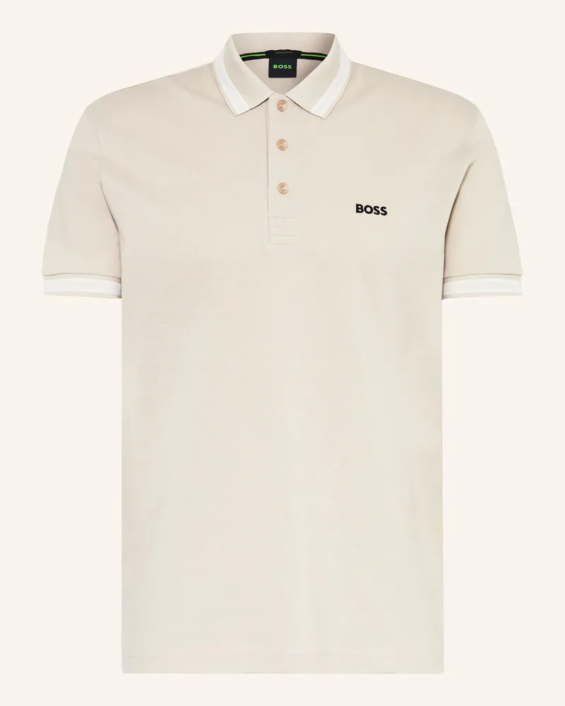 HUGO BOSS Piqué-Poloshirt PADDY CURVED Regular Fit Beige