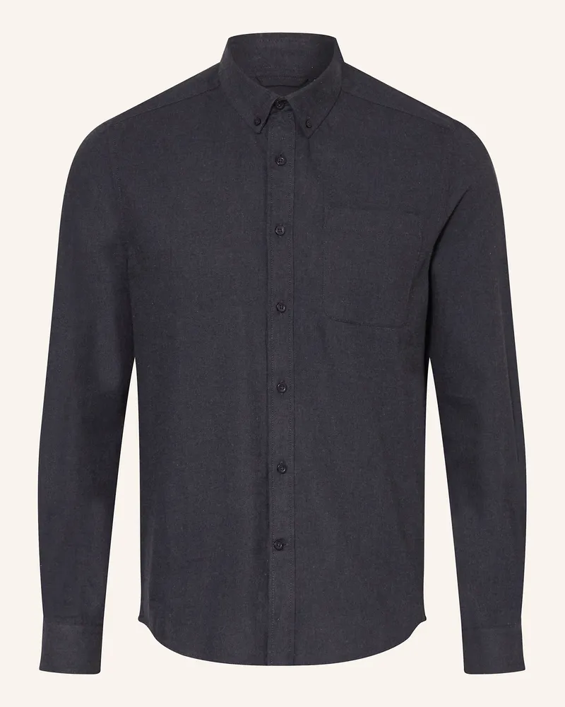 Knowledge Cotton Apparel Flanellhemd Dunkelblau