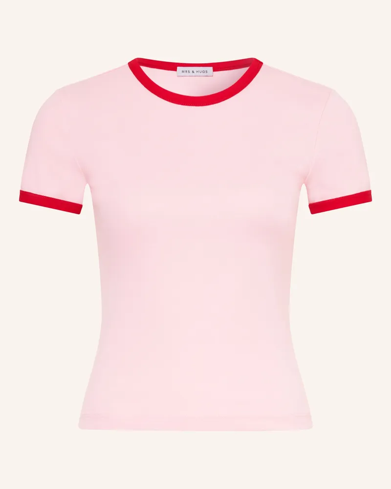 Mrs & HUGS T-Shirt rosa Rosa