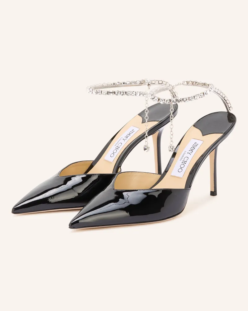 Jimmy Choo Slingpumps Saeda 85 Mit Schmucksteinen schwarz Schwarz