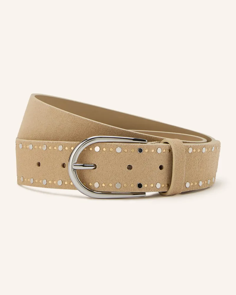 Gianni Chiarini Ledergürtel Mit Nieten beige Beige