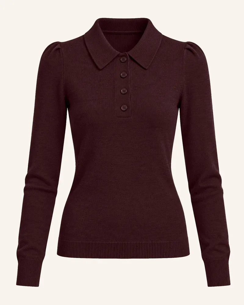 KIEFERMANN Strickpolo Alarika Aus Merino rot Lila