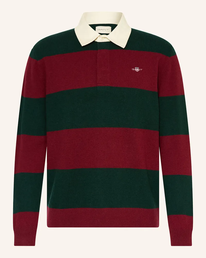 Gant Strick-Rugbyshirt Dunkelgrün