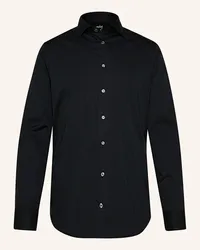 van Laack Hemd Slim Fit Langer Ärmel Kentkragen Schwarz