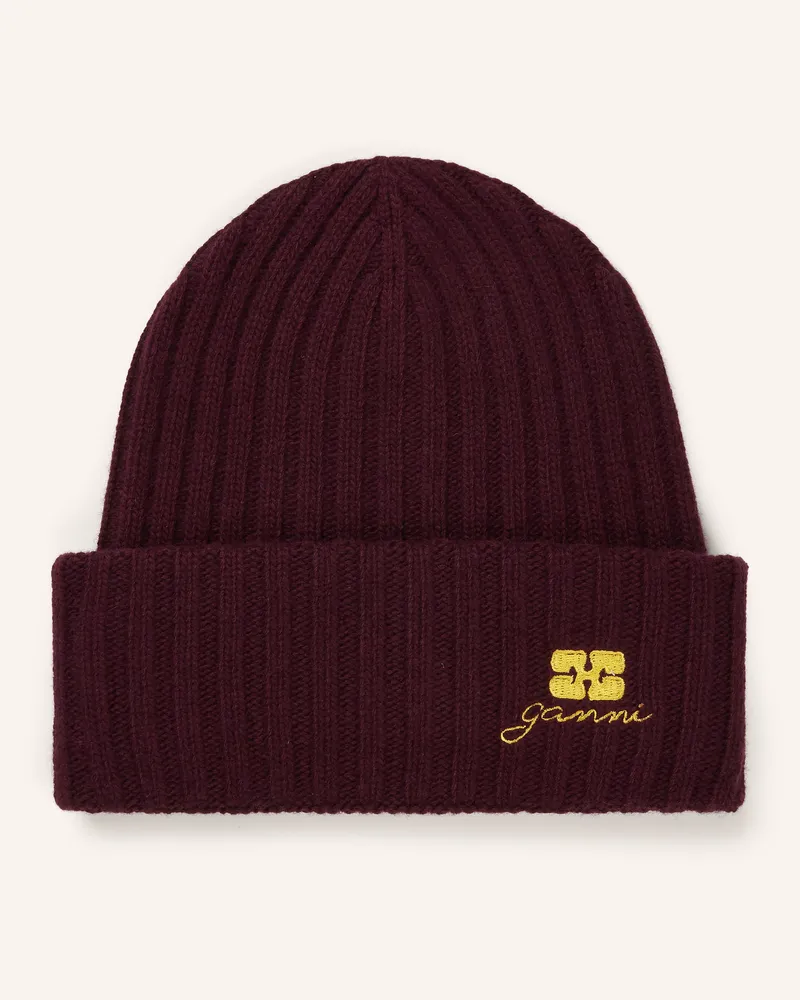 Ganni Mütze rot Dunkelrot