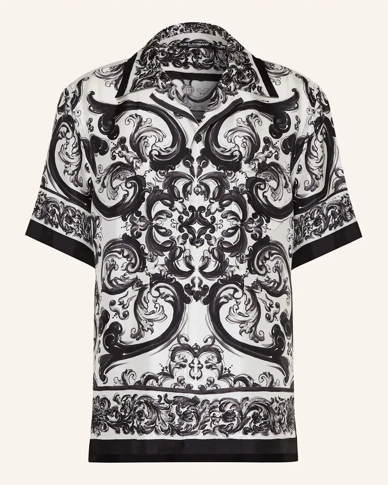Dolce & Gabbana Seidenhemd Comfort Fit schwarz Schwarz