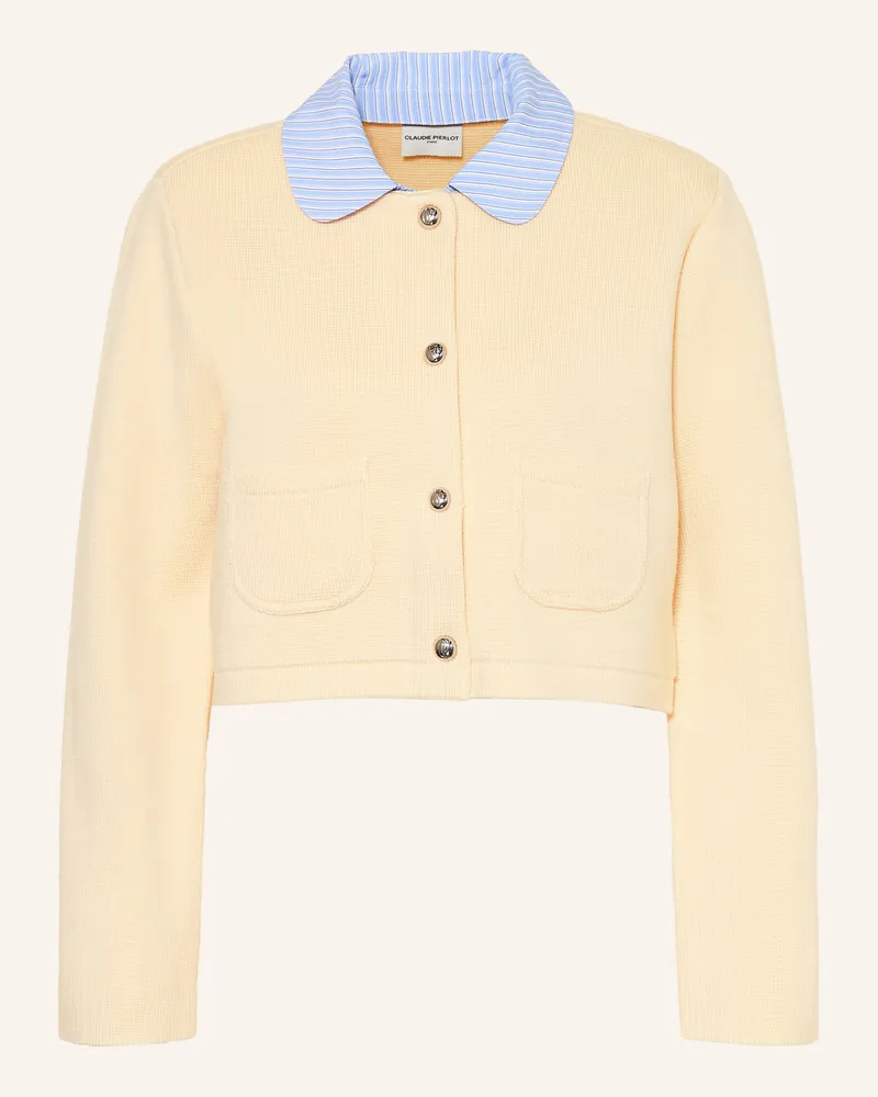 Claudie Pierlot Strickjacke mit abnehmbarem Kragen Ecru
