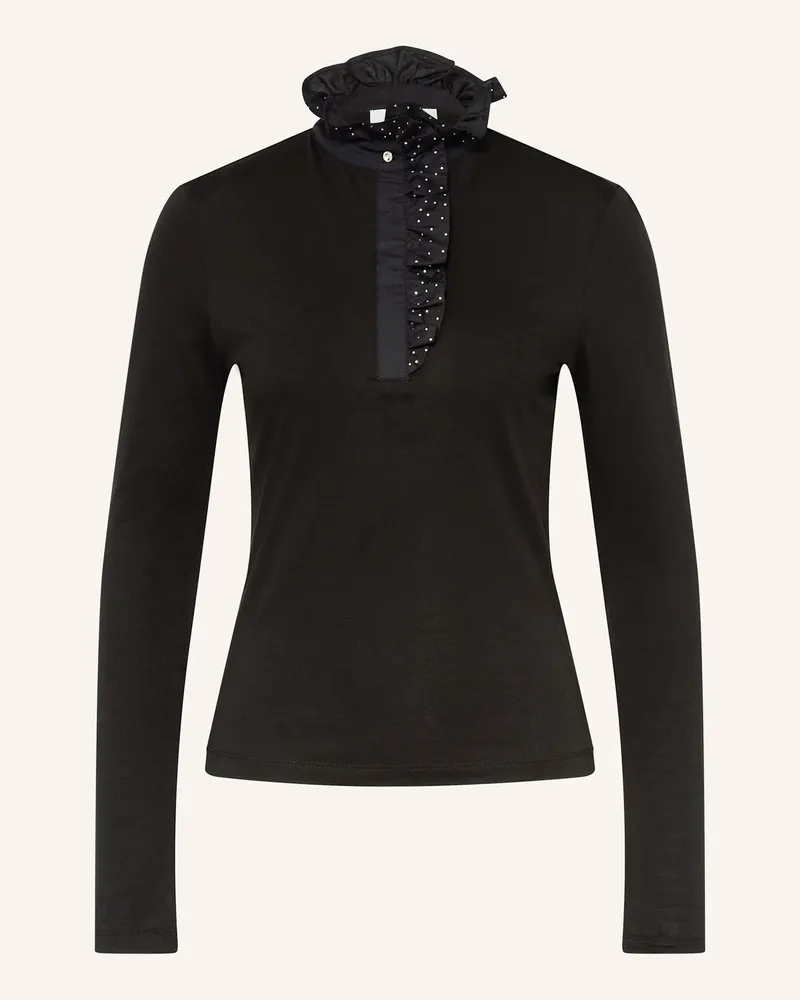 Rich&Royal Longsleeve mit Schmucksteinen Schwarz