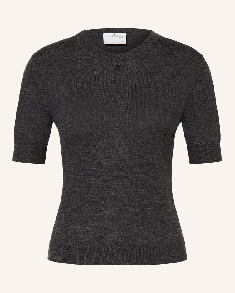 Courrèges Strickshirt Aus Merinowolle schwarz Dunkelgrau