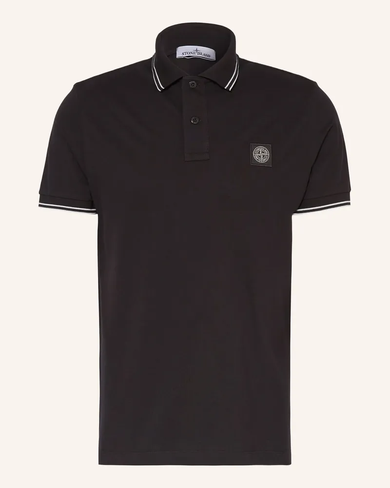 Stone Island Piqué-Poloshirt Schwarz