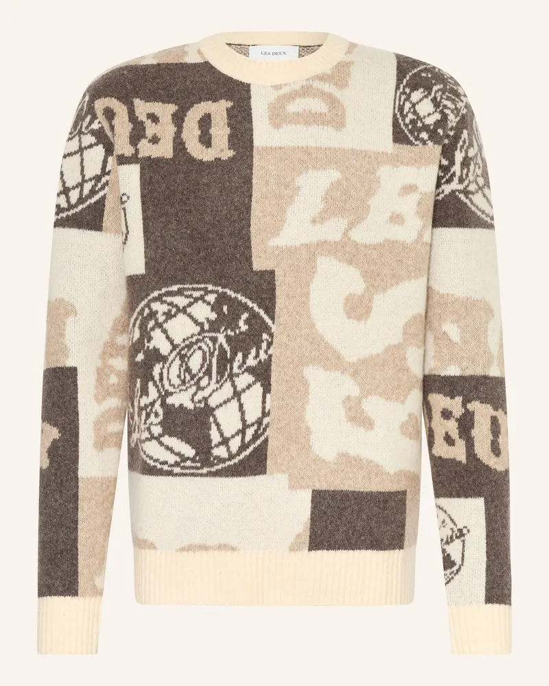 LES DEUX Pullover GLOBE Dunkelbraun