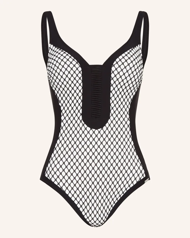 Charmline Shape-Badeanzug Textured Dimension schwarz Schwarz