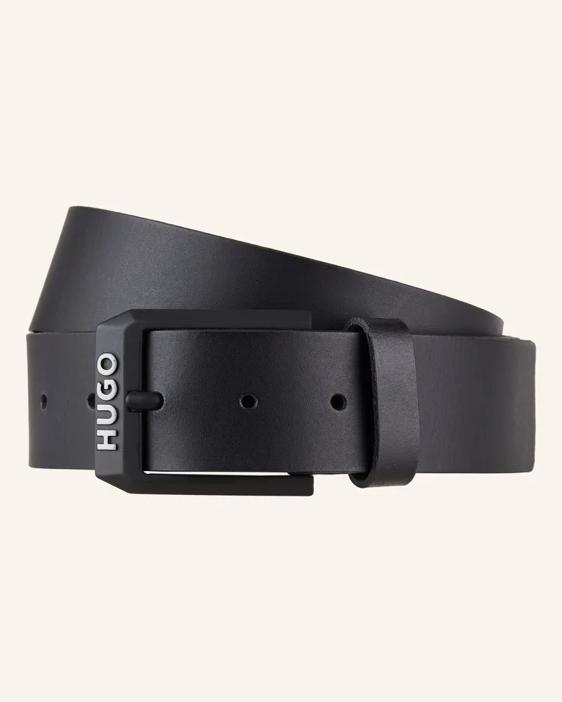 HUGO BOSS Ledergürtel Gelio schwarz Schwarz