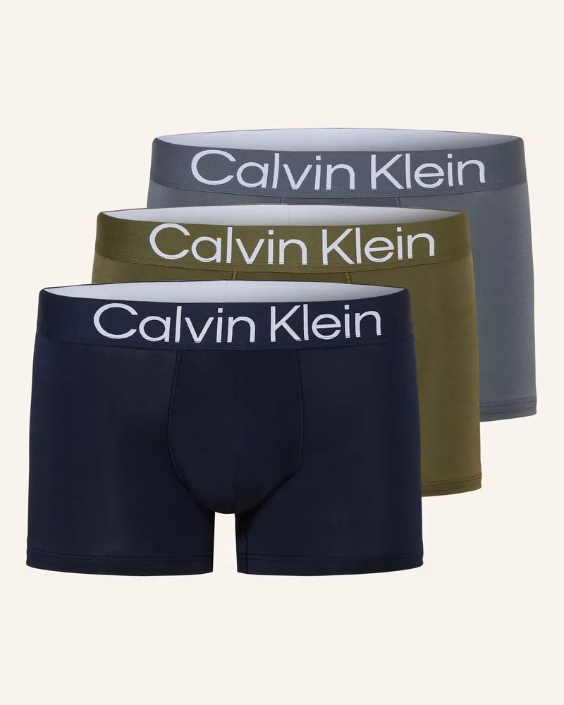 Calvin Klein 3er-Pack Boxershorts Ultra Soft Lyocell gruen Oliv