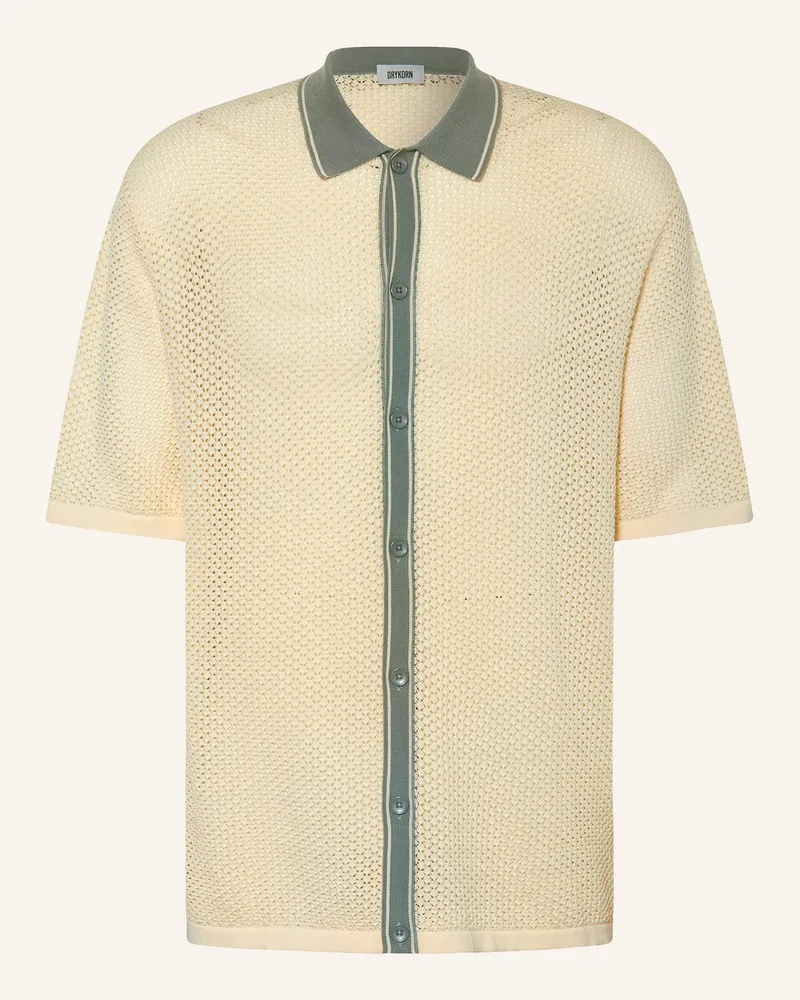 Drykorn Strickhemd Dantte Relaxed Fit beige Ecru