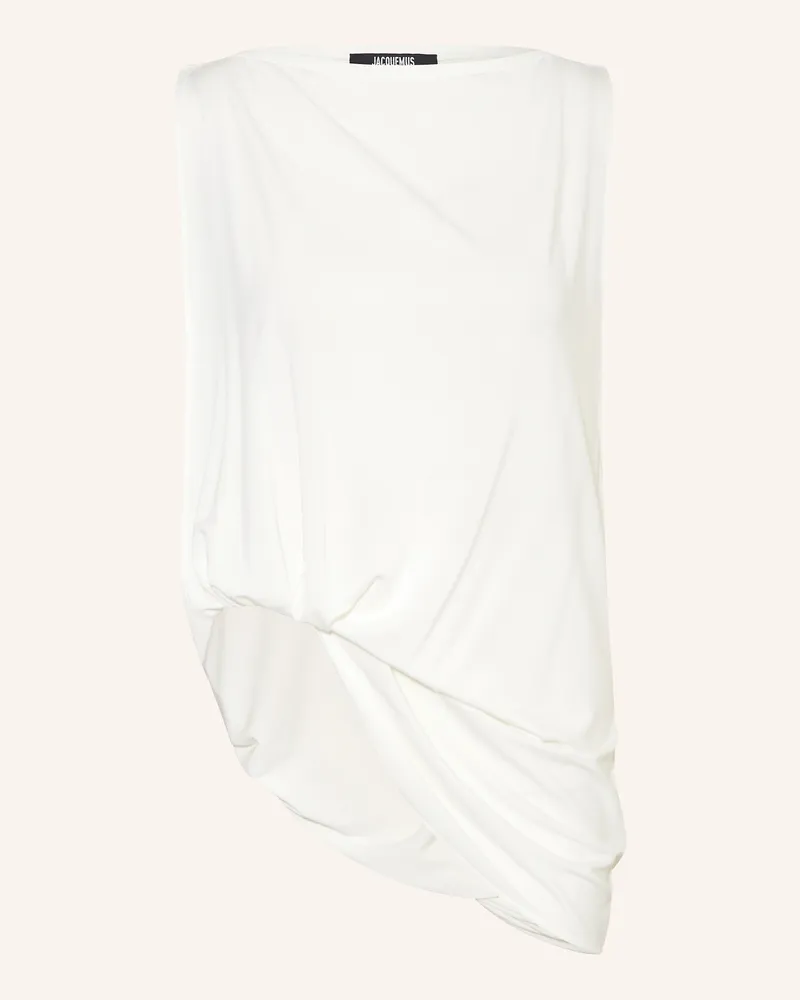 Jacquemus Blusentop LE HAUT PEPLO TOP mit Cut-out Weiss