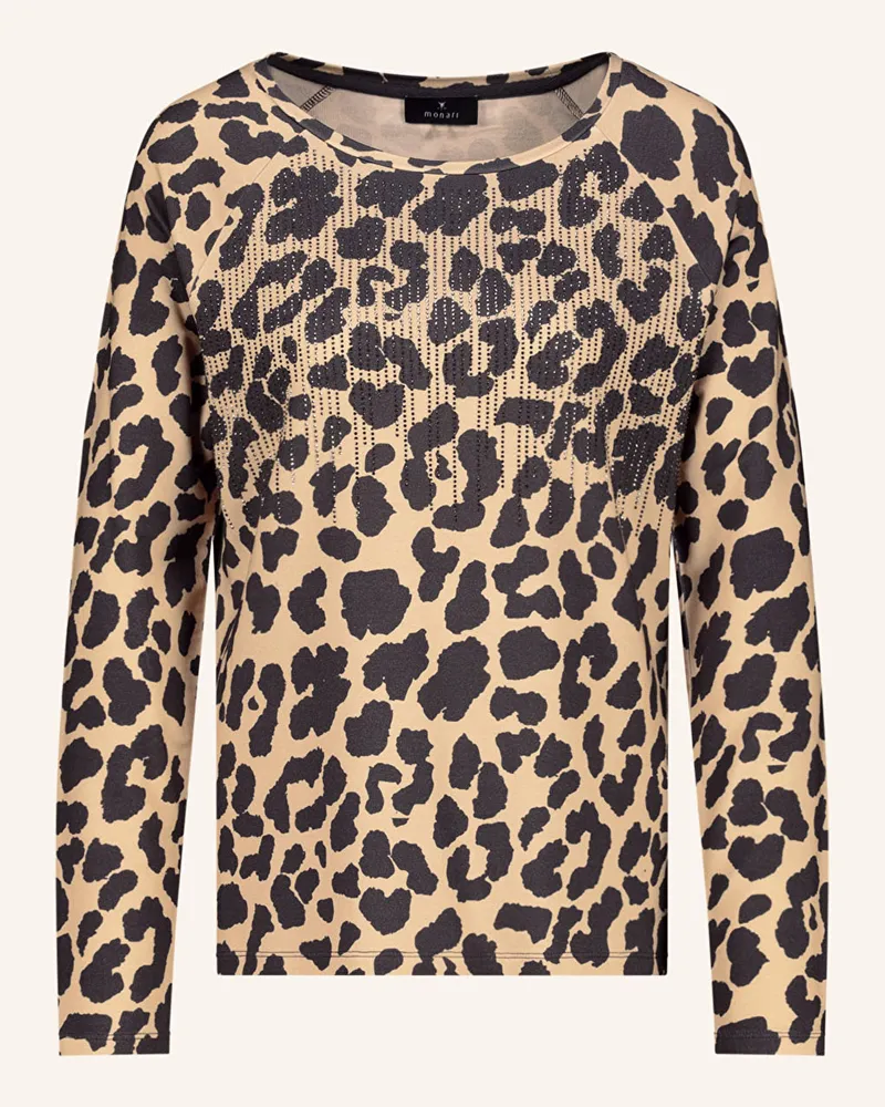 monari Longsleeve mit Schmucksteinen Camel