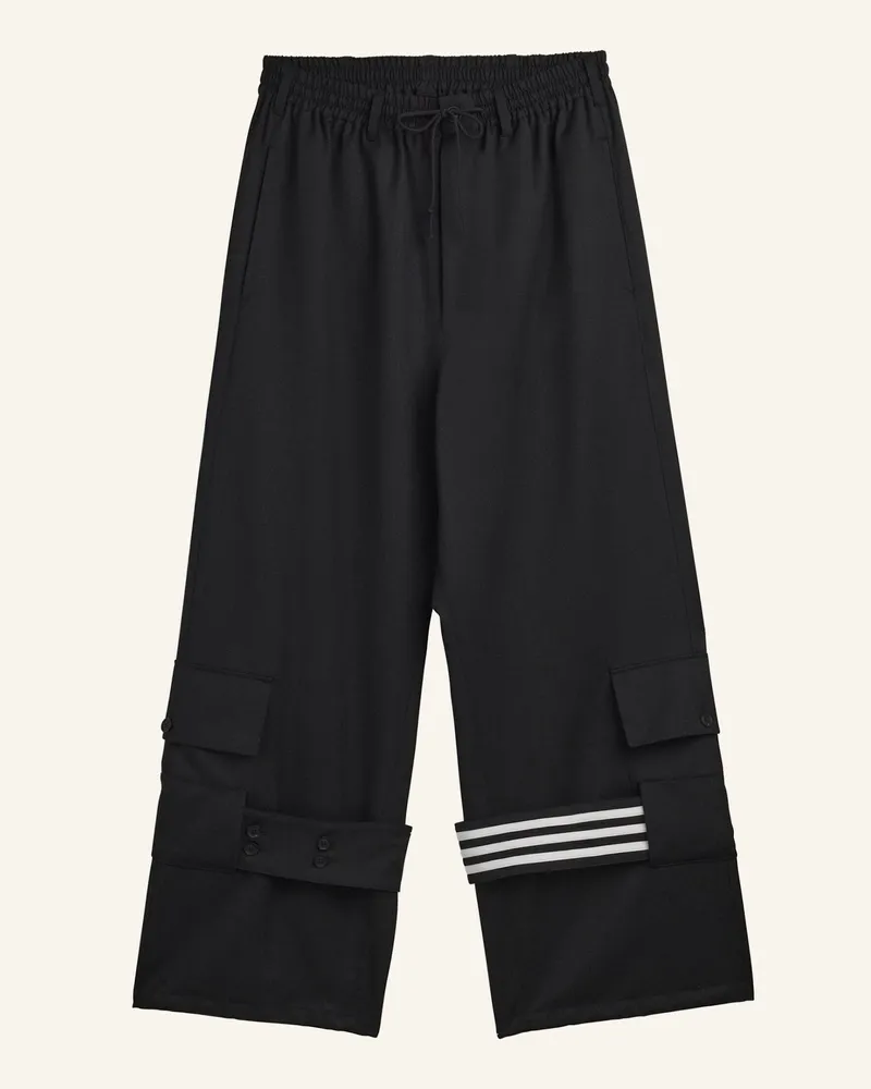 Y-3 Y-3 CARGO-HOSE AUS VEREDELTEM WOLLSTOFF Schwarz