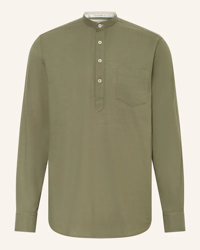 colours & sons Hemd Comfort Fit Khaki