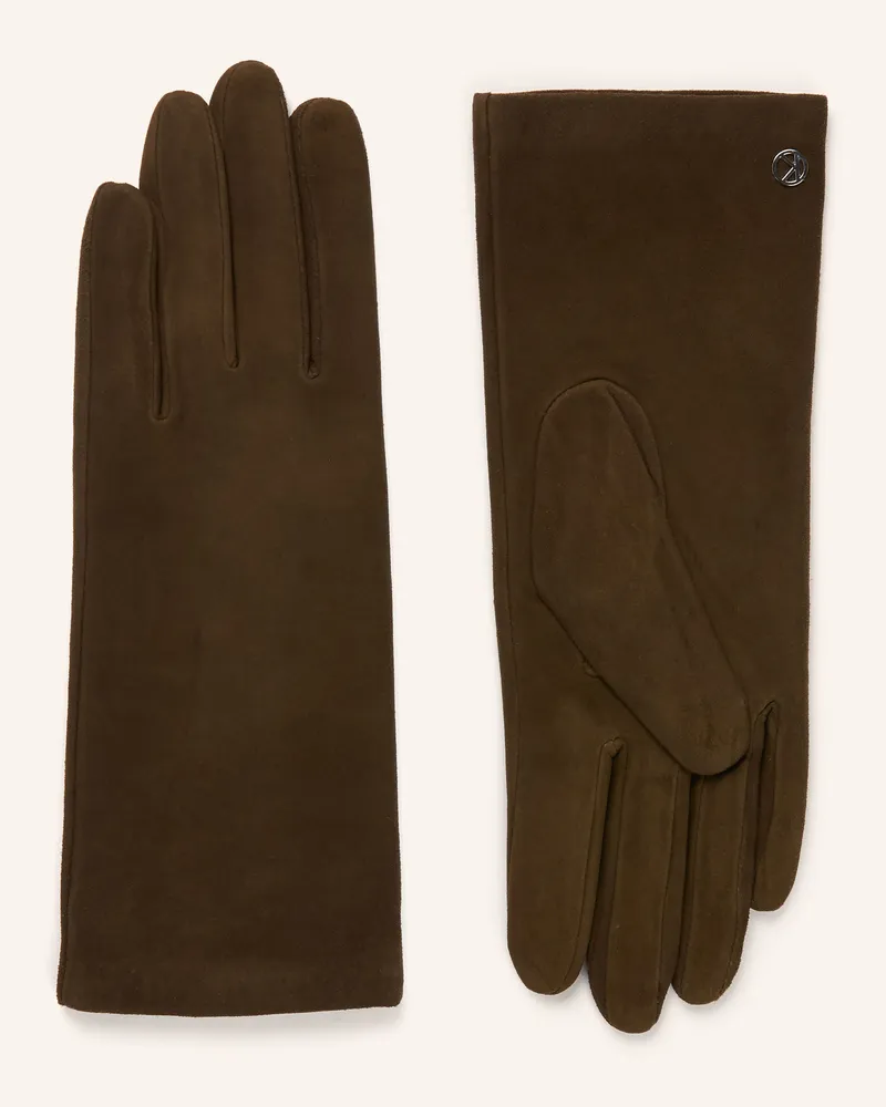 Kessler Lederhandschuhe Ava Mit Cashmere gruen Oliv