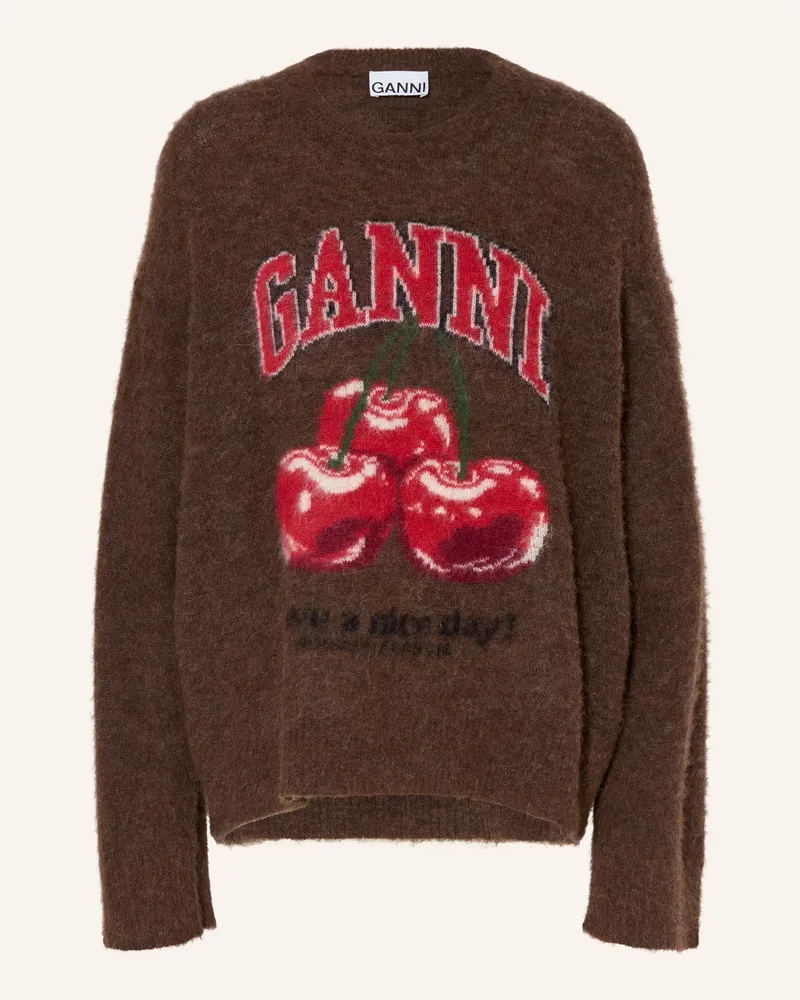 Ganni Oversized-Pullover Mit Alpaka braun Dunkelbraun