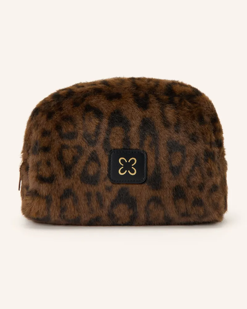 Codello Kosmetiktasche Aus Kunstfell braun Dunkelbraun