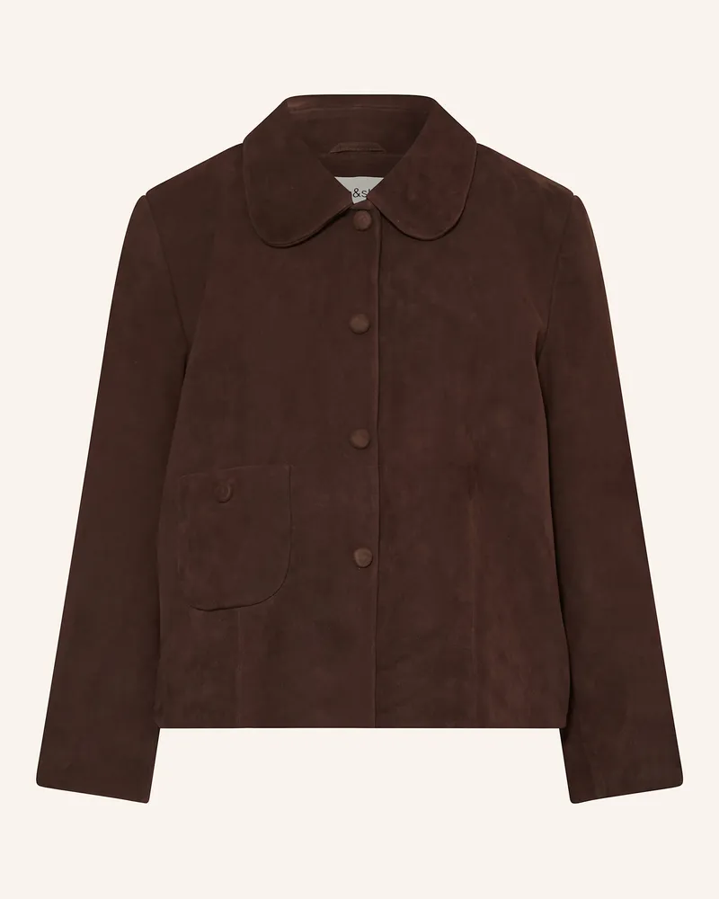 ba&sh Lederjacke Milas braun Dunkelbraun