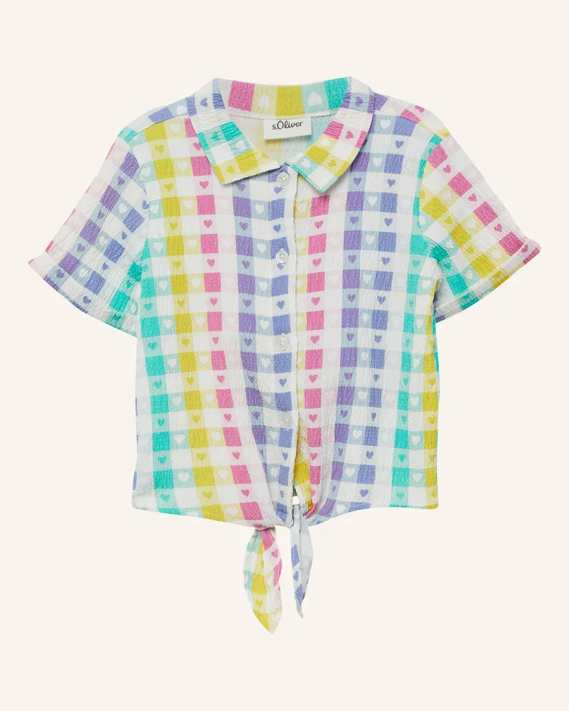 S.Oliver Bluse blau Weiss