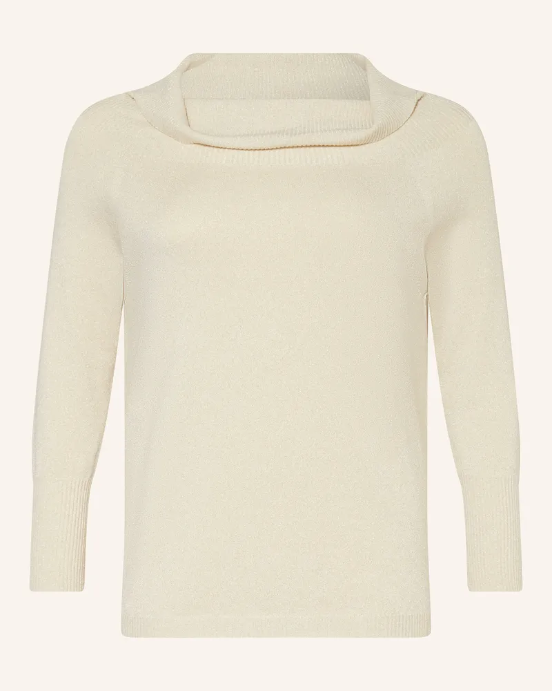 Marina Rinaldi Off-Shoulder-Pullover BIRD mit Glitzergarn Ecru