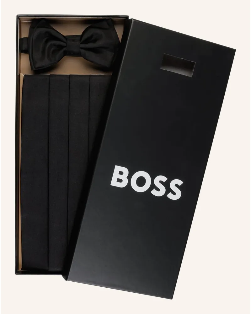 HUGO BOSS Set: Fliege und Kummerbund mit Geschenkbox Schwarz