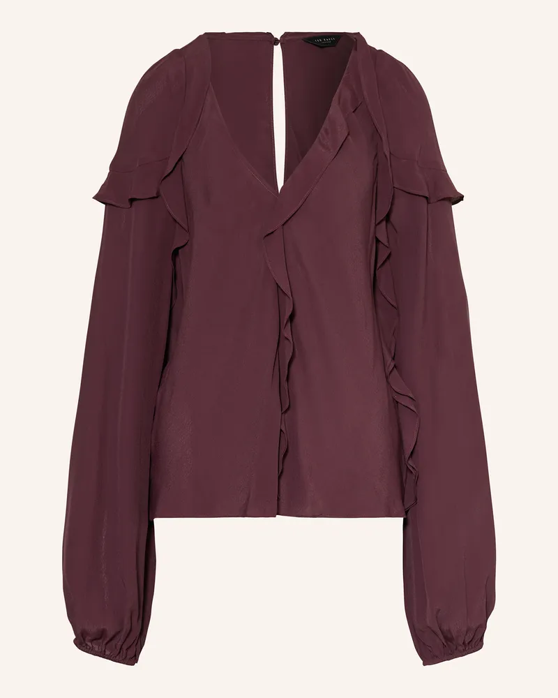 Ted Baker Blusenshirt KAYFA mit Volants Dunkelrot