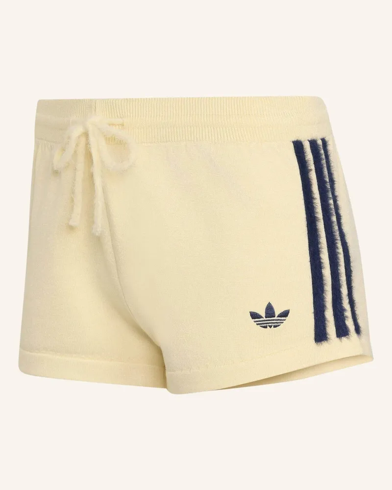 adidas Strickshorts gelb Creme