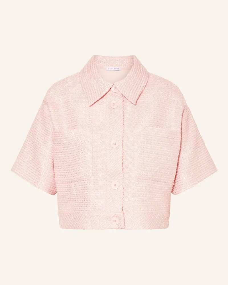 Mrs & HUGS Tweed-Jacke Mit Pailletten Und Glitzergarn rosa Rosé