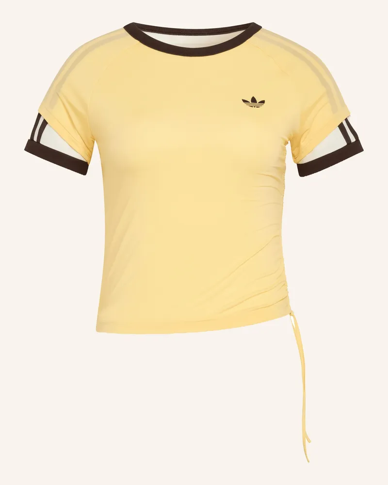 adidas T-Shirt Layered Calitee Im Materialmix weiss Hellgelb