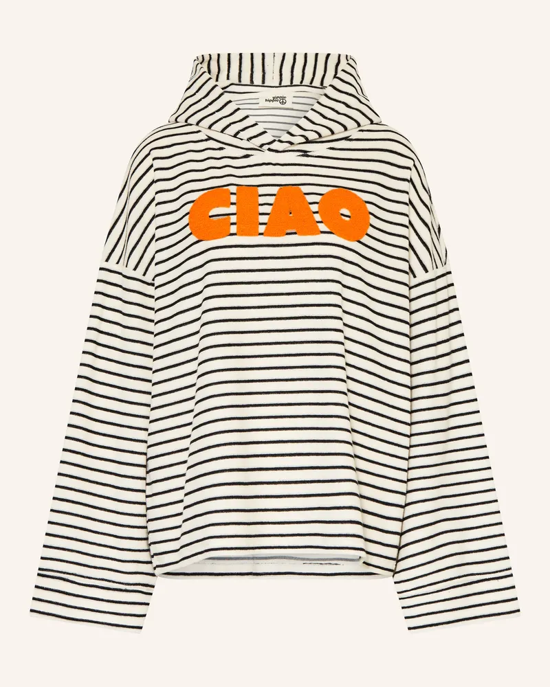 Yippie Hippie Frottee-Hoodie Weiss