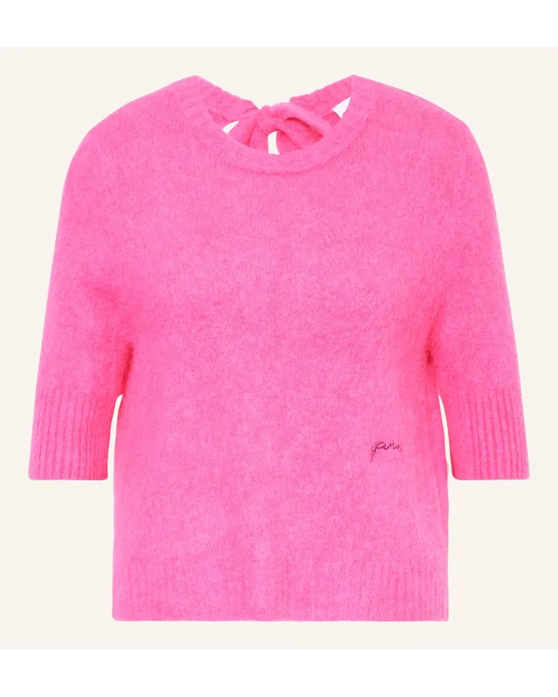 Ganni Strickshirt mit Alpaka Pink