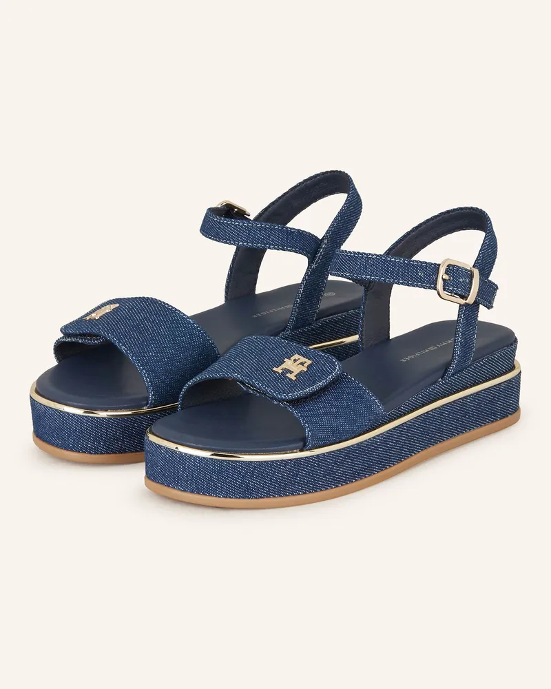 Tommy Hilfiger Plateau-Sandalen Blau