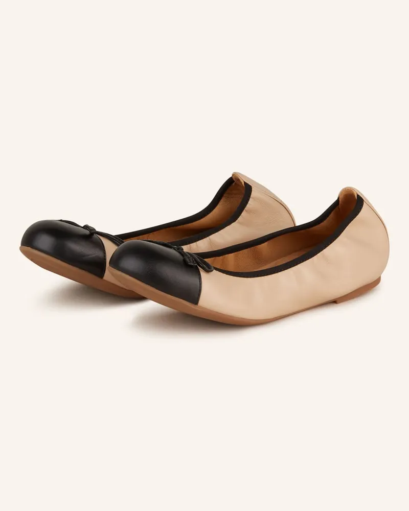 Unisa Ballerinas AUTO - BEIGE/ SCHWARZ Rosa