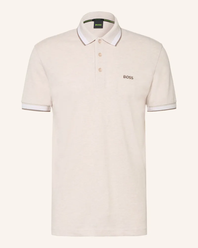 HUGO BOSS Piqué-Poloshirt Paddy Curved Regular Fit weiss Creme